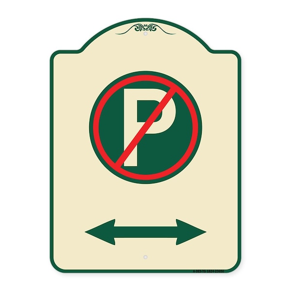 Signmission No ParkingW/ Bidirectional Arrow Heavy-Gauge Aluminum Architectural Sign, 24" x 18", TG-1824-23656 A-DES-TG-1824-23656 - main